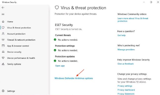 win10专业版中使用其他防病毒软件启用篡改保护